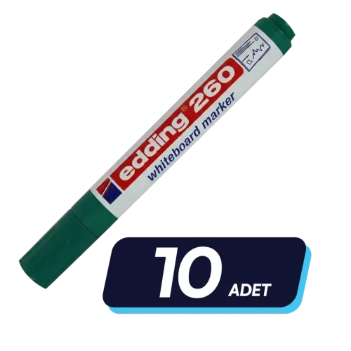 Edding Beyaz Tahta Kalemi Yeşil E-260 10'lu Paket