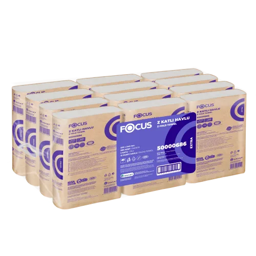 Focus Extra Z Katlı Havlu 22,5x24 cm 200 Yaprak 12'li