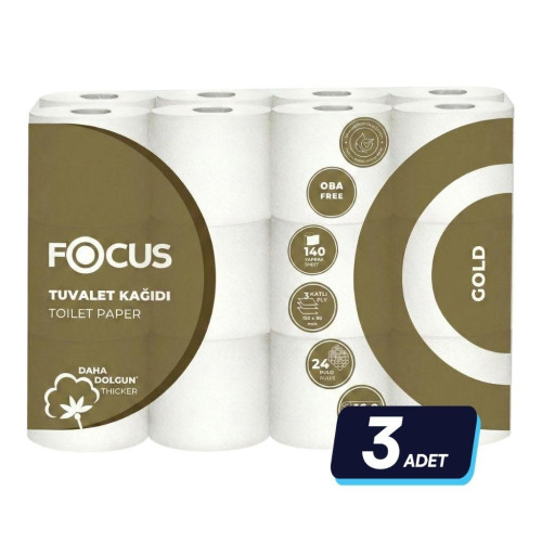 Focus Gold Tuvalet Kağıdı 24'lü 3 Paket