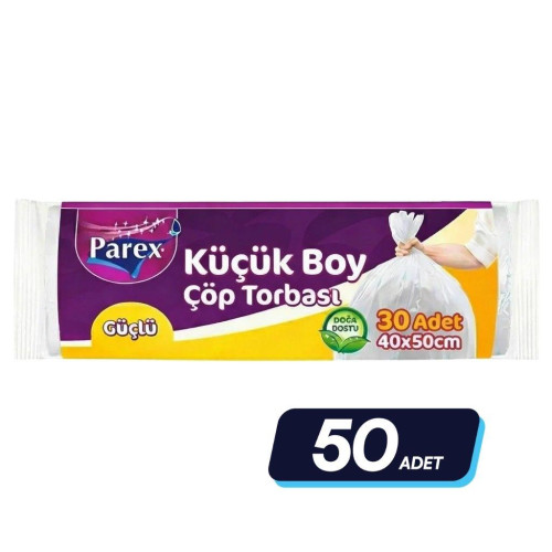Parex Güçlü Çöp Torbası 40x50 cm Küçük Boy 50 Rulo