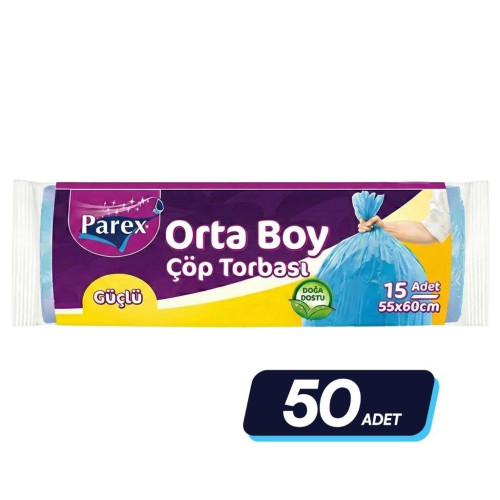 Parex Güçlü Çöp Torbası 55x60 Orta Boy 50 Rulo