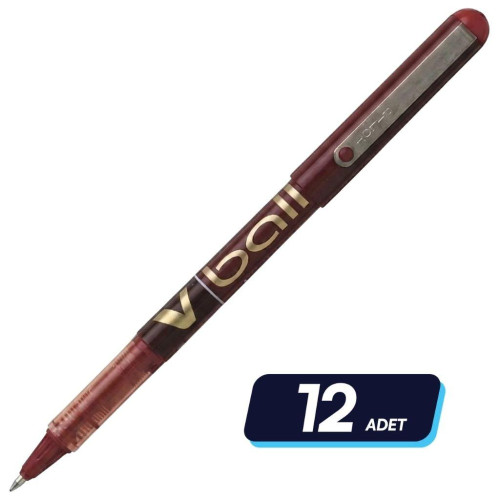 Pilot Roller Kalem V-Ball 0.7 Kırmızı 12'li Paket