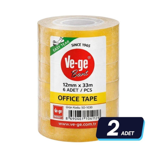 Vege Selefon Bant Office Tape 12x33 12'li Paket