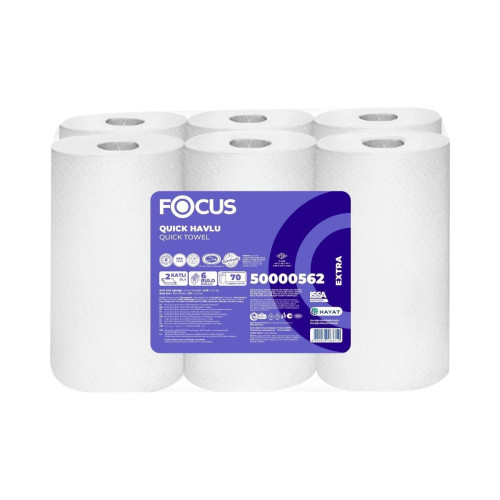 Focus Extra Hareketli Kağıt Havlu 21 cm 70 mt 4 kg 6'lı 