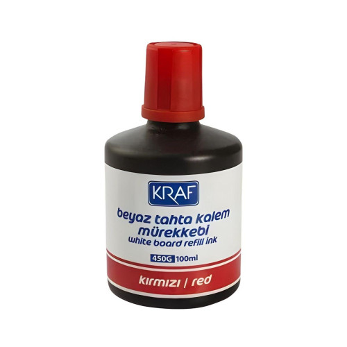 Kraf Beyaz Tahta Kalem Mürekkebi Kırmızı 100 ml