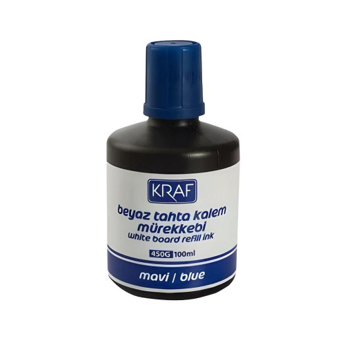 Kraf Beyaz Tahta Kalem Mürekkebi Mavi 100 ml