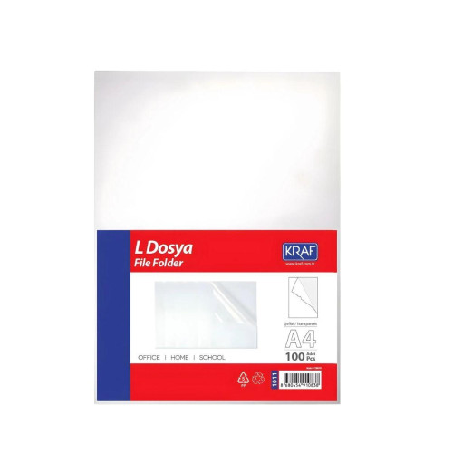 Kraf L Poşet Dosya A4 100'lü