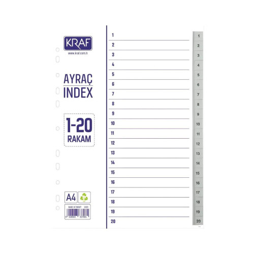 Kraf Seperatör 1020 1-20 Rakam