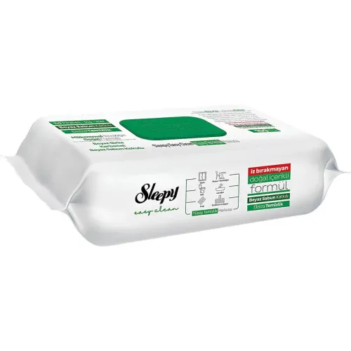 Sleepy Easy Clean Beyaz Sabun Katkılı Yüzey Temizlik Havlusu 100'lü