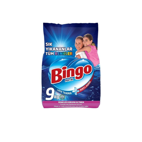 Bingo Matik Sık Yıkananlar Toz Çamaşır Deterjanı 9 kg