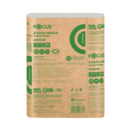 Focus Optimum Z Katlı Havlu 20x24 cm 200 Yaprak 12'li 
