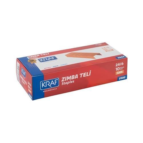 Kraf Zımba Teli No: 24/6 Sarı 10'lu Paket