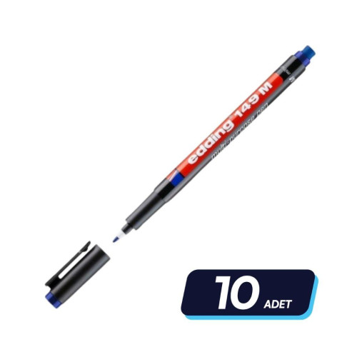 Edding 149M Asetat Kalemi Mavi M Uç 10'lu Paket